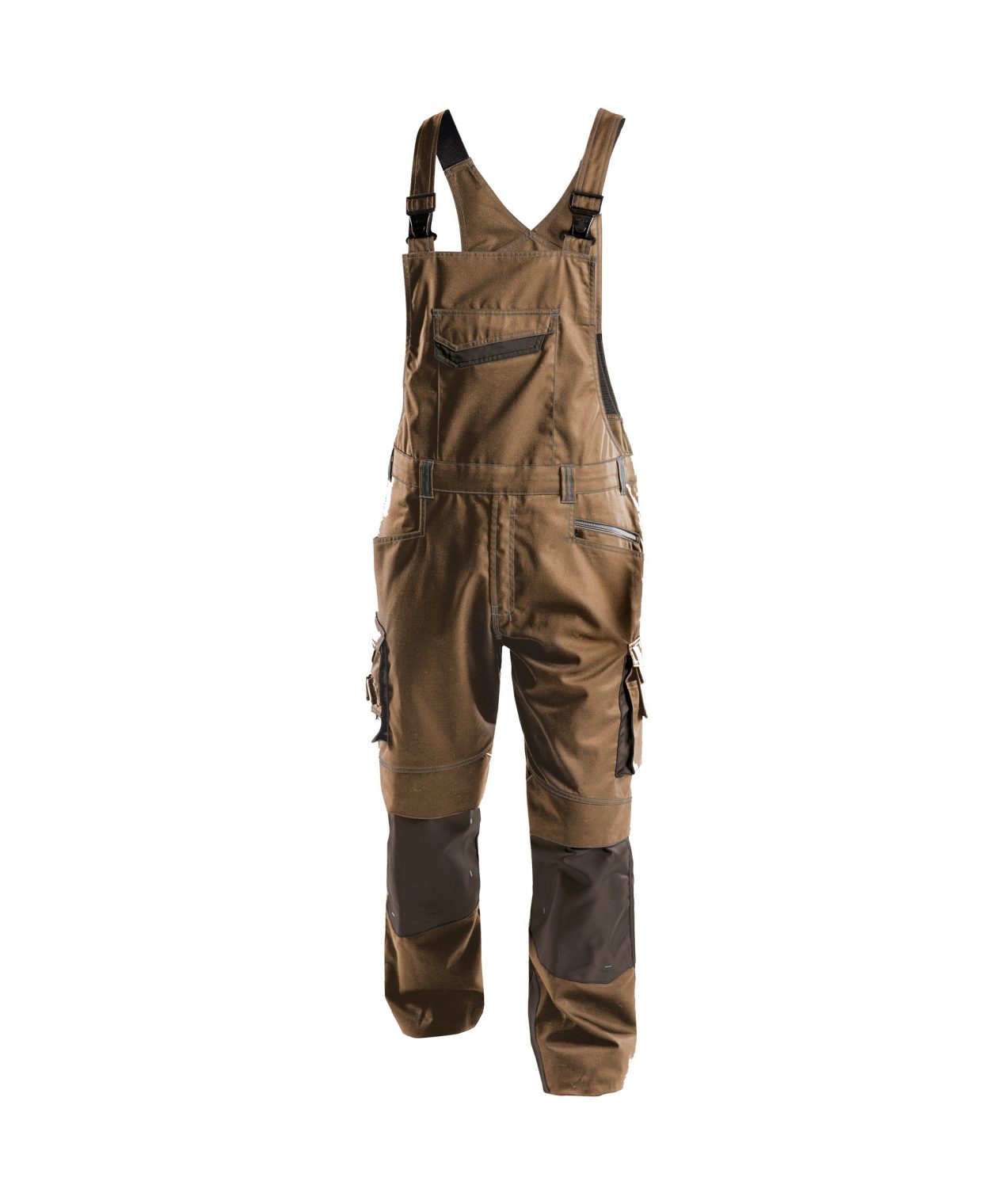 voltic brace overall with knee pockets clay brown anthracite grey front