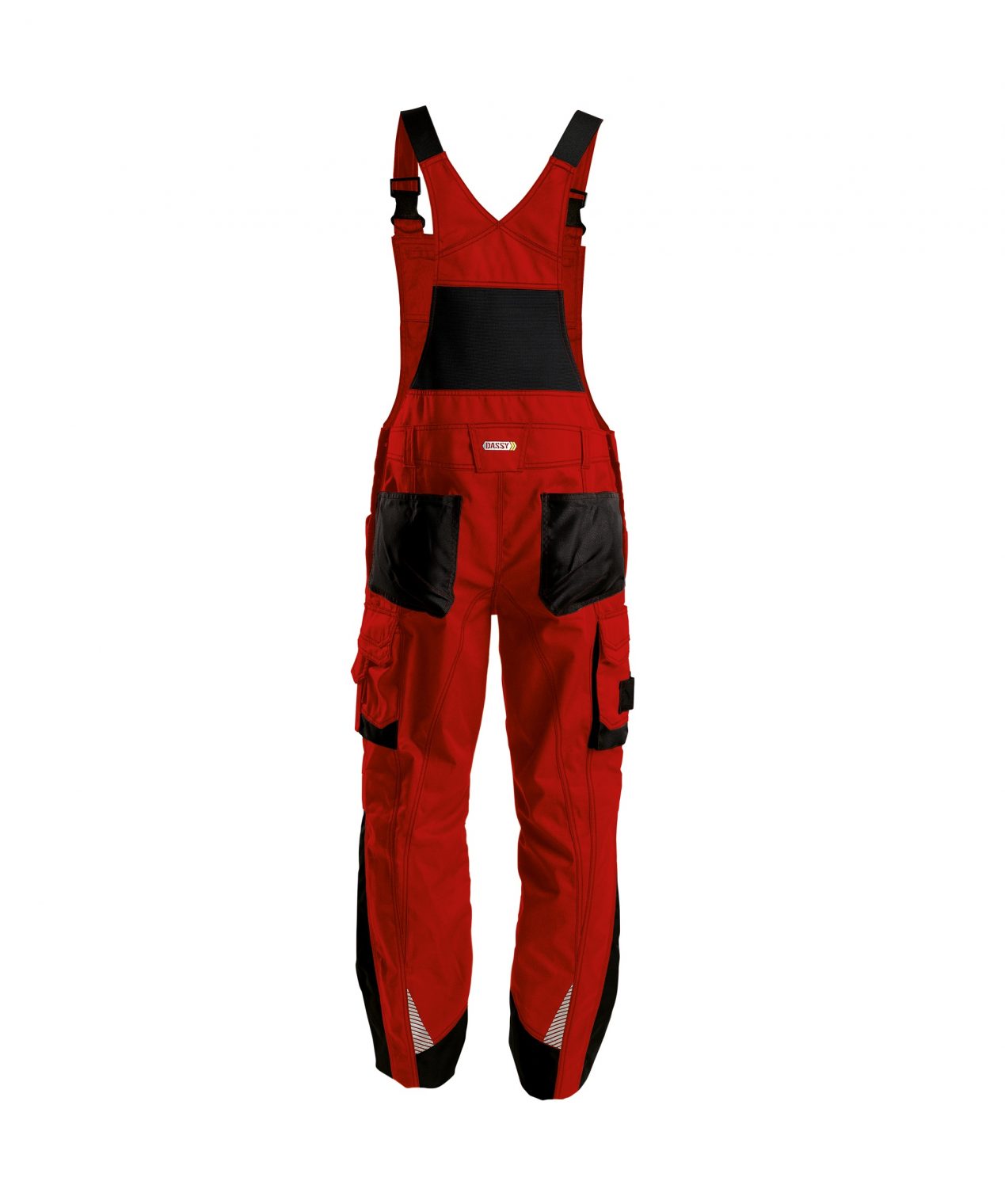 voltic brace overall with knee pockets red black back